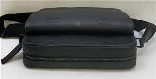 MCM Aren Messenger Bag in Black Maxi Monogram Nappa Leather